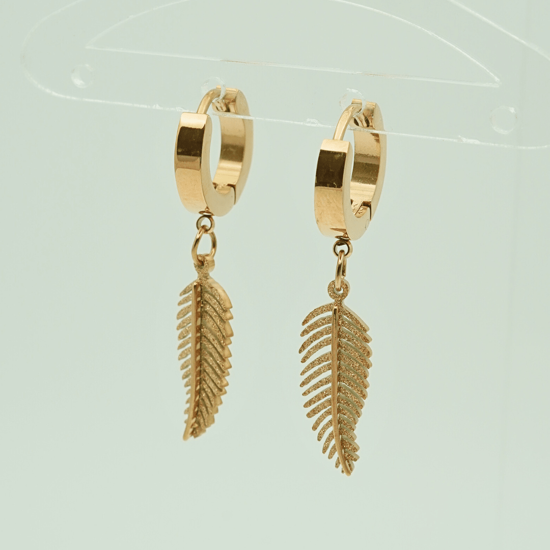Demi-Fine The Leafy Affair Rose Gold Drop Earrings | Premium Stainless Steel Anti tarnish Earrings - The Soul Jewellery