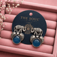 Blue Stone Elephant Oxidised Earrings for Women – Tribal Boho Earrings | Antique Silver Replica - The Soul Jewellery