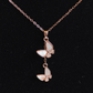 18K Rose Gold Plated Love Butterflies Anti Tarnish Pendant Necklace Rose Gold RGCP141 - The Soul Jewellery