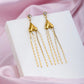 Elegant Heart Tassel Drop Earrings with CZ Accent – 18K Gold Plated, Anti - Tarnish Demi Fine Jeellery - The Soul Jewellery