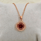 18K Rose Gold Plated Anti Tarnish Ruby Chain Pendant Necklace RGCP101 - The Soul Jewellery