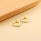 Demi - Fine Heart - Shaped CZ Studded Earrings | Gold - Plated Anti - Tarnish Stainless Steel Daily Wear Hoops - The Soul Jewellery