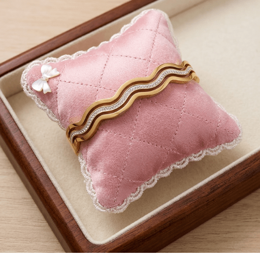 Waves of Elegance Aura 27™ Gold Cuff Bracelet for Women – Wave Design Kada | Anti - Tarnish Demifine Bangle - The Soul Jewellery