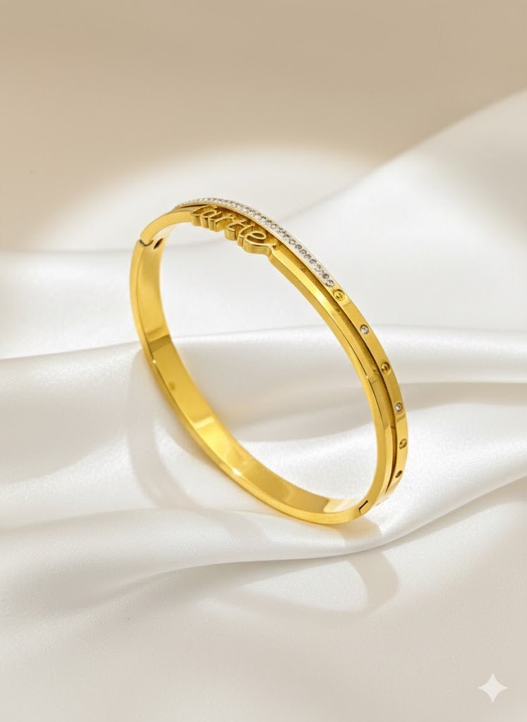 AURÉLIA AMORE LUXE Demi-Fine Gold Love Bangle for Women | Cartier-Inspired Anti-Tarnish Luxury Bracelet - The Soul Jewellery