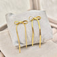 Aurelia TwinGlow Luxe Demi-Fine Anti-Tarnish Gold Sleek Bow Drop Earrings - The Soul Jewellery