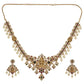 Deepti Antique Gold - Plated Short Necklace & Earring Set with Laxmi Devi motif - The Soul Jewellery