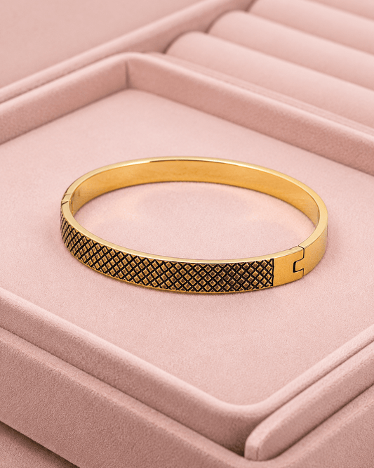 Gold & Black Textured Anti-Tarnish Demi fine Bracelet |Waterproof Bracelet for Men - Soul Jewellery