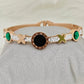 Crystal Clock Rose Gold Anti Tarnish Openable Bangle RGB158 - The Soul Jewellery