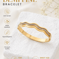 Waves of Elegance Aura 27™ Gold Cuff Bracelet for Women – Wave Design| Anti-Tarnish Demifine Bangle - The Soul Jewellery