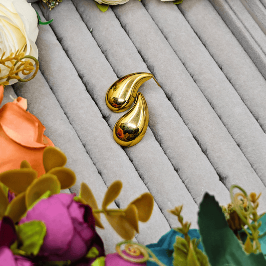 Elegant 18K Gold - Plated Teardrop Earrings – Anti - Tarnish, Timeless Shine ATER113 - The Soul Jewellery