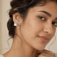 Gold-Tone Tulip Flower Pearl & Crystal Stud Earrings for Women – Elegant Floral Demi Fine Stud - Soul Jewellery