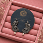 Oxidized Floral Pearl Drop Earrings – Handmade Ethnic Silver Replica Jewellery for Women, Lightweight - The Soul Jewellery