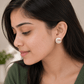 Rose Gold Geometric Mother of Pearl & CZ Stud Earrings for Women – Sparkling Demi Fine Earrings - Soul Jewellery