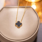 Luxury 18K Gold Plated Black Clover Pendant Necklace for Women – Elegant Antitarnish Everyday wear- The Soul Jewellery