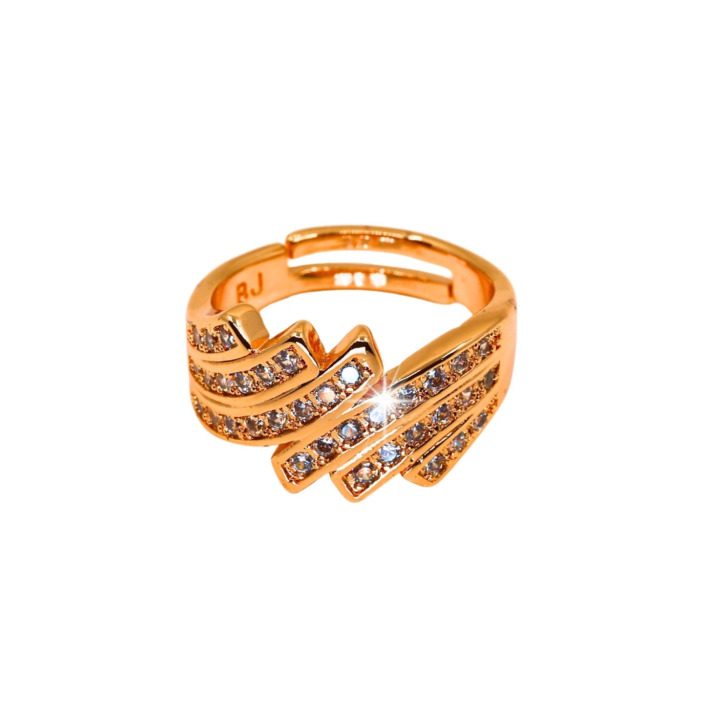 Adeline Cubic Zirconia Studded Anti tarnishing 18 K Rose Gold Plated Ring - The Soul Jewellery