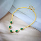 Luxury 18K Gold Plated Anti - Tarnish Oval Green Crystal Pendant Necklace – Elegant & Timeless Design  - The Soul Jewellery