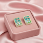 Aurelia AquaPearl Garden Luxe Demi - Fine Anti - Tarnish Enamel Crystal Stud Earrings - The Soul Jewellery