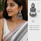 Royal Ganesha Pearl Chandbali Earrings | Maroon Stone Oxidised Silver Temple Jewellery for Women - The Soul Jewellery