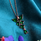 18K Rose Gold Plated Green Crystals Anti Tarnish Chain Pendant Necklace RGCP144 - The Soul Jewellery