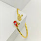 Swan Charm Gold Plated Enamel Bracelet for Women | Anti-Tarnish Stainless Steel Open Cuff Bangle - The Soul Jewellery