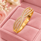 Gold-Tone Crystal Infinity Openable Bangle Bracelet for Women – Stainless Steel Demi Fine Bracelet - Soul Jewellery