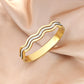 Waves of Elegance Aura 27™ Gold Cuff Bracelet for Women – Wave Design| Anti-Tarnish Demifine Bangle - The Soul Jewellery