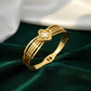 AURÉLIA AMORE LUXE Demi-Fine CZ Enamel Gold Kada Anti - tarnish Bracelet for Men & Women - The Soul Jewellery