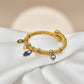 Elegant 18K Gold-Plated Evil Eye & Hamsa Charm Bracelet – Anti-Tarnish Turkish Bangle for Men & Women - The Soul Jewellery