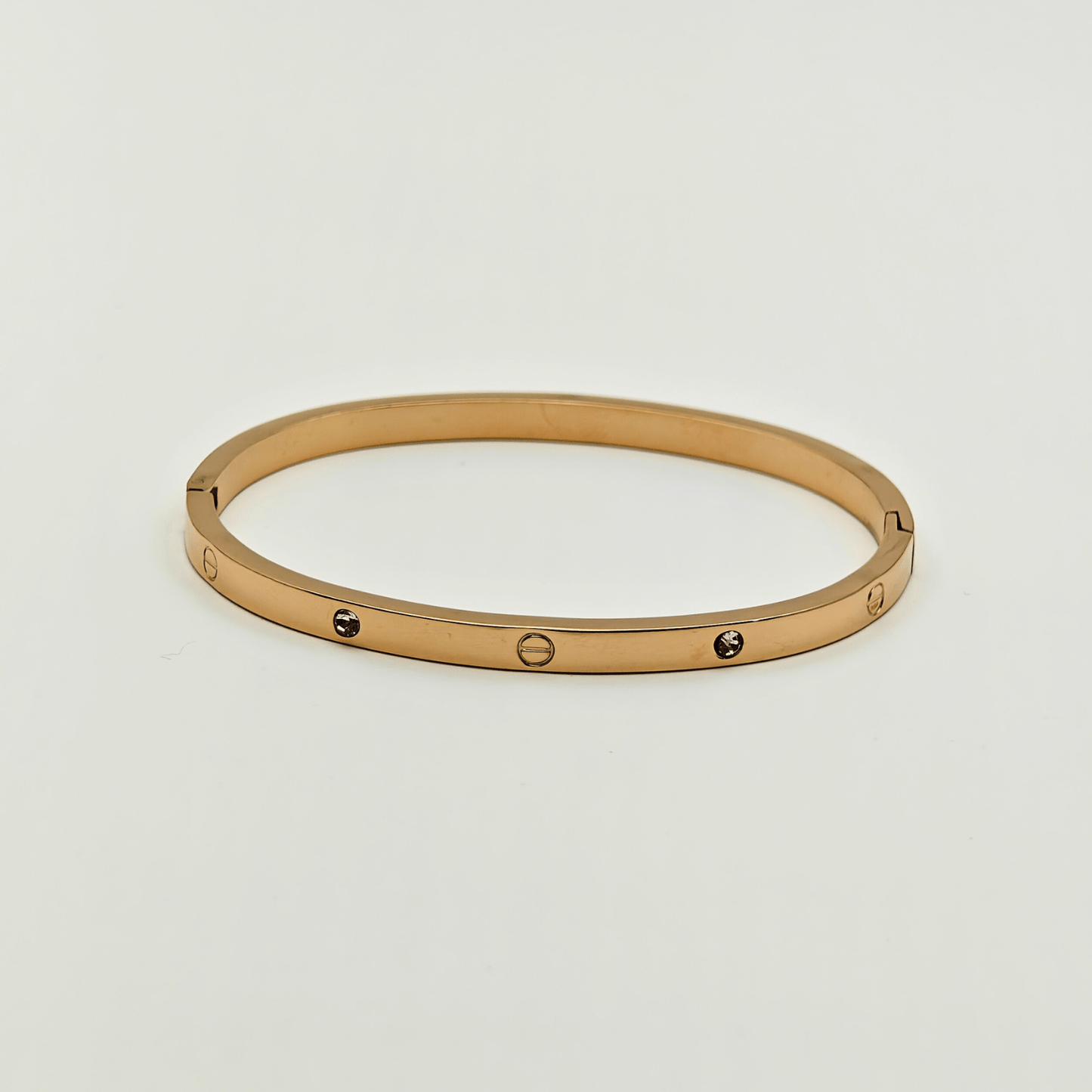 Refined Radiance: Dual 18K Gold Plated Bangles with Elegant Crystal Embellishments RGB212 - The Soul Jewellery