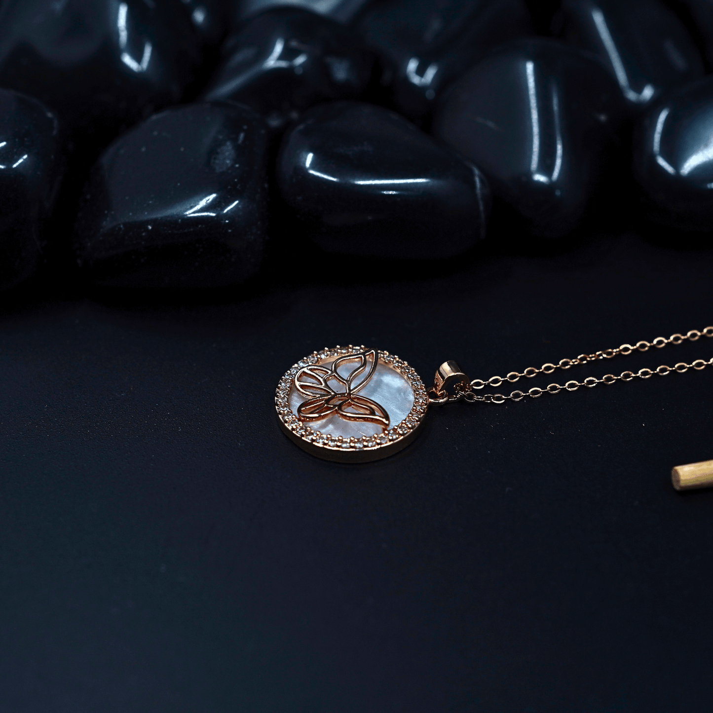 Fluttering Majesty: Butterfly GALAXY 18K Gold Plated Anti - Tarnish Chain Pendant Necklace ATCP105 - The Soul Jewellery