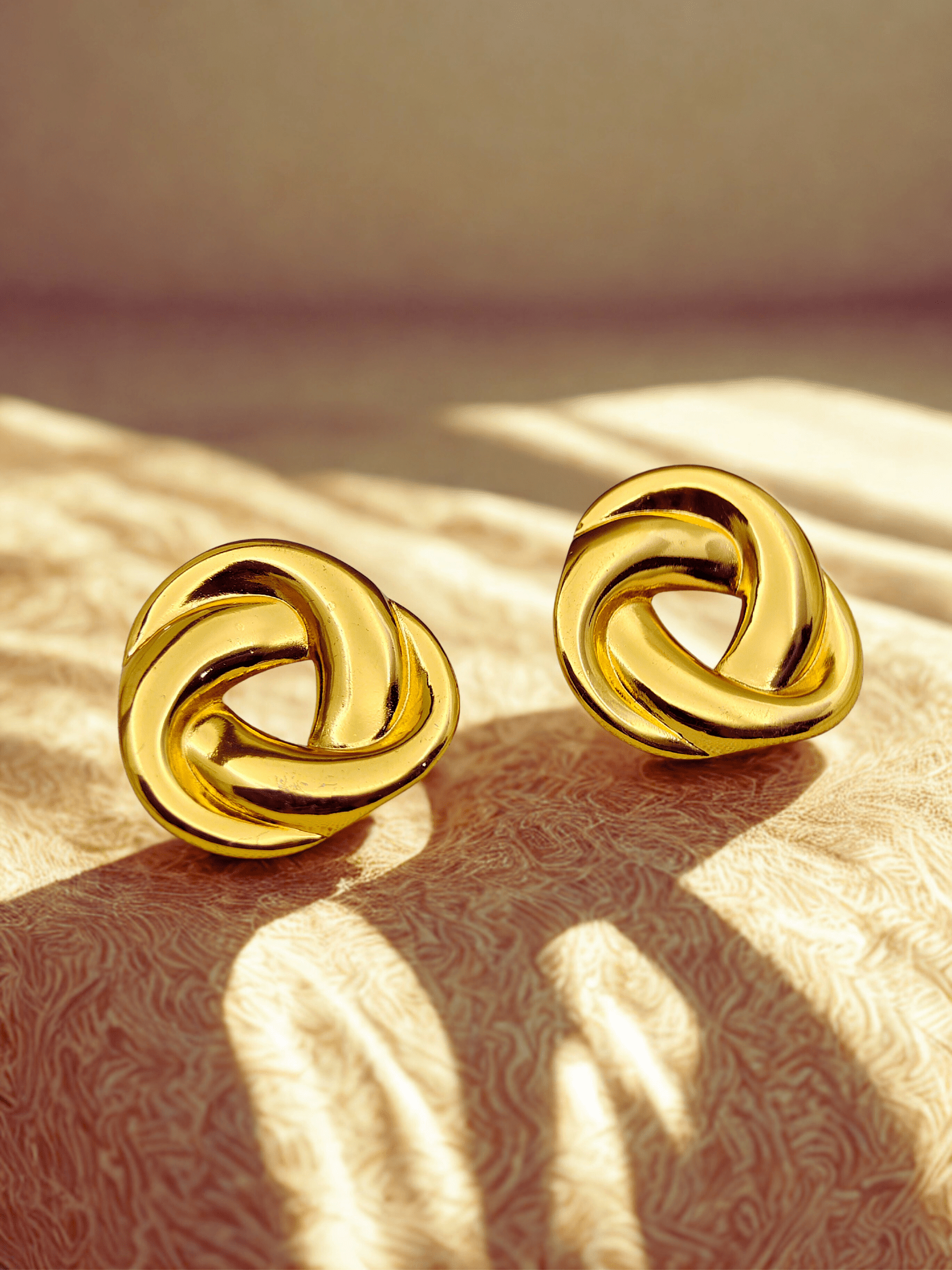 Classic 18K Gold Plated Knot Stud Earrings – Elegant Style - The Soul Jewellery