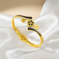 AURÉLIA AMORE LUXE 8™ Golden Bloom CZ Prosperity Demi Fine Bangle Bracelet for Women - The Soul Jewellery