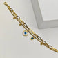 Aurelia 6 NazarHeart Dual - Chain Demi - Fine Anti - Tarnish Evil Eye Gold Bracelet for Women - The Soul Jewellery