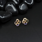 Radiant Clover: 18K Gold Anti - Tarnish Necklace and Earring Set ATCP143 - The Soul Jewellery
