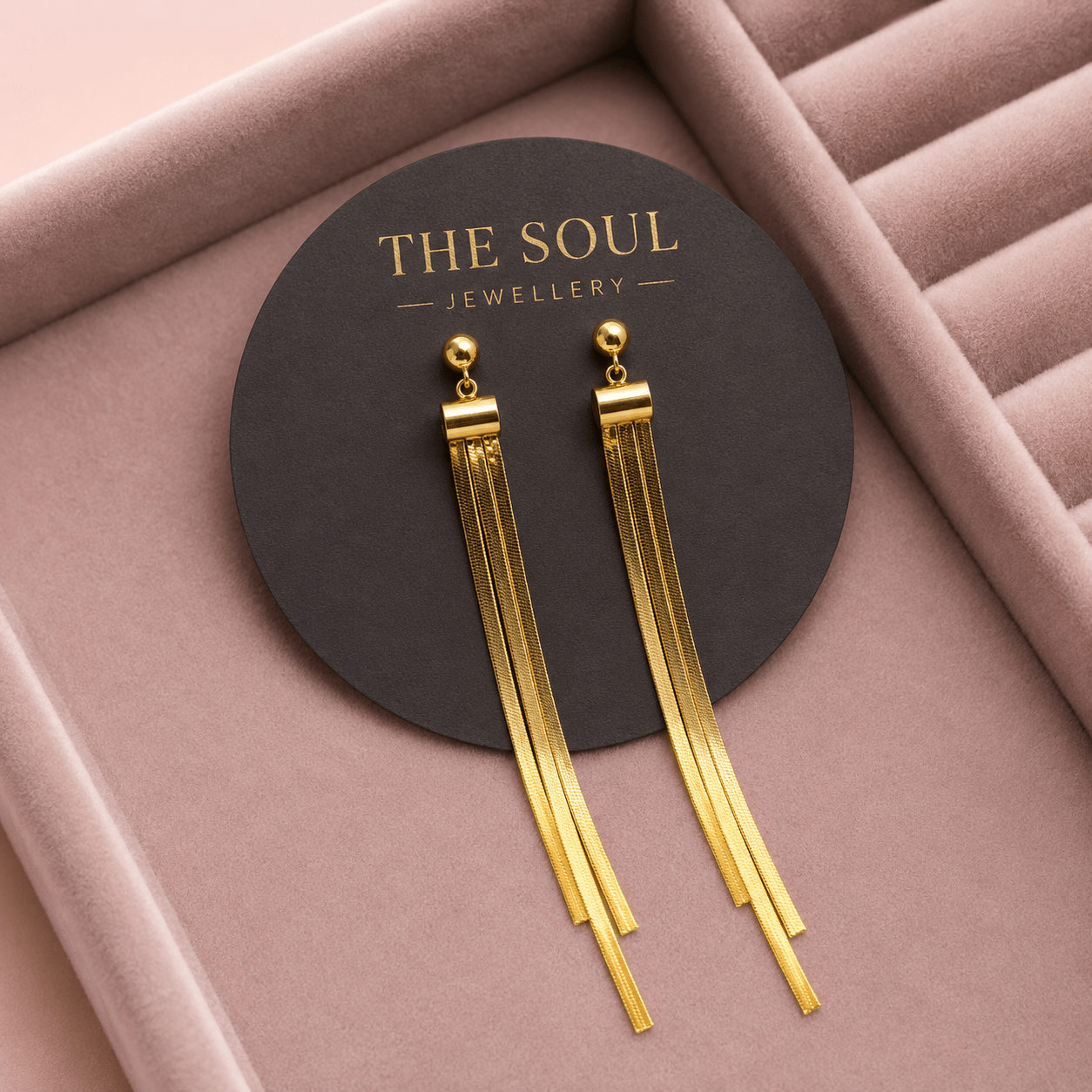18K Gold - Plated Long Tassel Drop Demi fine Earrings for Women – Skin Safe Dangle Statement Earring - The Soul Jewellery