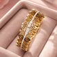 Luxury 18K Gold - Plated Floral Bangle – Anti - Tarnish Crystal Accent Everyday Bracelet for Women - The Soul Jewellery