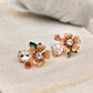 Aurelia PeachBlossom Luxe Demi-Fine Anti-Tarnish Enamel Crystal Stud Earrings for Women - The Soul Jewellery