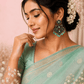 Luxury Oxidised Silver Peacock Chandbali Earrings with Mint Green Beads | Traditional Indian Statement Earrings for Women - The Soul Jewellery