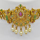 Apala Nakshi Choker Set with Pearl Drops and Intricate Peacock Motifs – Traditional Temple Jewelry MGNS312 - The Soul Jewellery