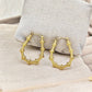 Demi-Fine Gold Bamboo Hoop Earrings | Nature-Inspired Textured Stainless Steel Everyday WearHoops - The Soul Jewellery
