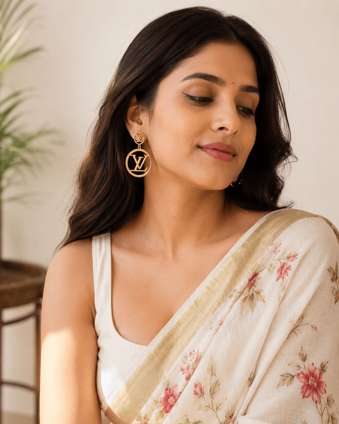 Luxury LV Inspired 18K Gold Anti - Tarnish Statement Earrings for Women - The Soul Jewellery