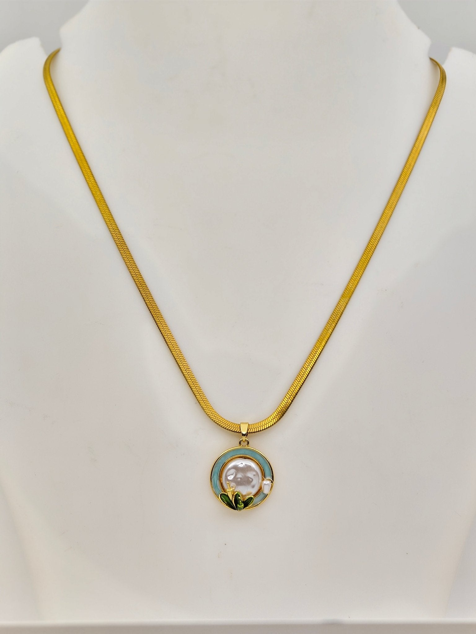 Moonlight Pearl Floral Pendant | Anti - Tarnish Stainless Steel Chain | Attract Love & Harmony - The Soul Jewellery