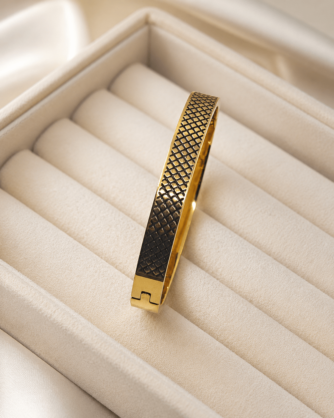 Gold & Black Textured Anti-Tarnish Demi fine Bracelet |Waterproof Bracelet for Men - Soul Jewellery