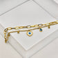Aurelia 6 NazarHeart Dual - Chain Demi - Fine Anti - Tarnish Evil Eye Gold Bracelet for Women - The Soul Jewellery