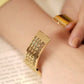 Bold 18K Gold - Plated Chunky Bracelet – Anti - Tarnish Stainless Steel with Intricate Engraved Design - The Soul Jewellery