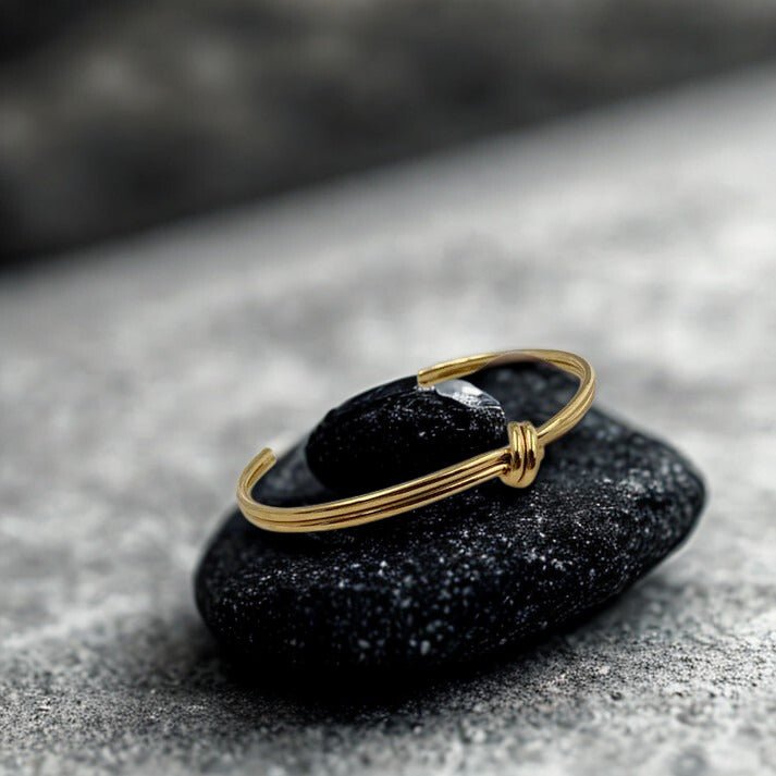Minimalist Gold Plated Anti-Tarnish Knot Open Bracelet for Women – Elegant Adjustable Cuff Bangle- The Soul Jewellery