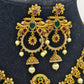 Maharani Peacock Jhumka™ Traditional Temple Necklace Set for Women – Antique Gold Plated South Indian Kundan Necklace Set, Pearl Drops & Statement Chandbali Earrings - The Soul Jewellery