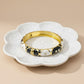 AURÉLIA AMORE LUXE 6™ Noir Pearl Harmony CZ Demi Fine Enamel Kada Bracelet for Women - The Soul Jewellery