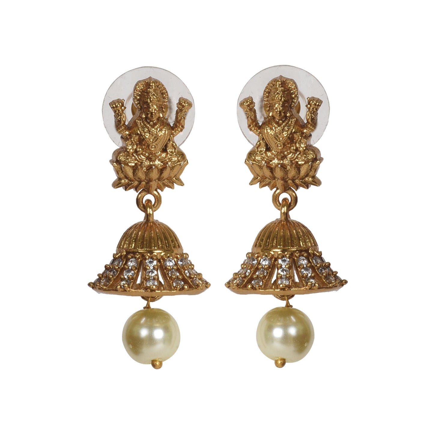 Deetya Antique Matte Gold Plated Long Coin Necklace Set with Lakshmi Idol - The Soul Jewellery