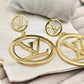 Luxury LV Inspired 18K Gold Anti - Tarnish Earrings - The Soul Jewellery
